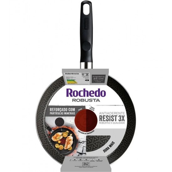 Frigideira 24cm 1,7 Litros Rochedo Robusta Grafite